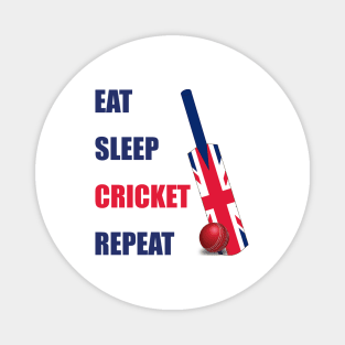 Eat Sleep Cricket Repeat British Flag Cricket Bat Magnet